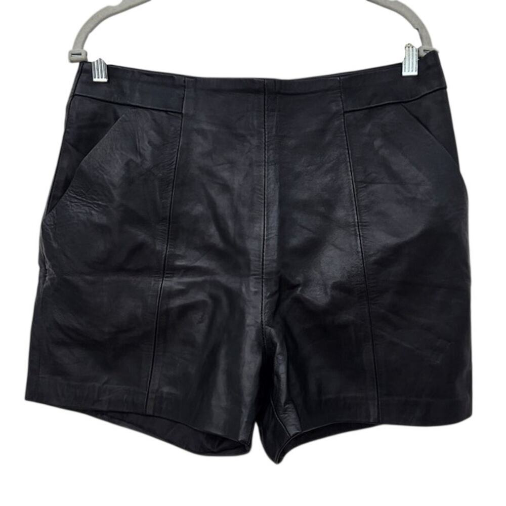 Black Leather Women's Shorts